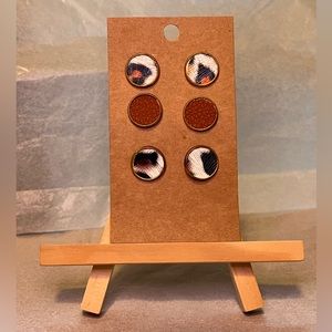 New faux leather stud earrings